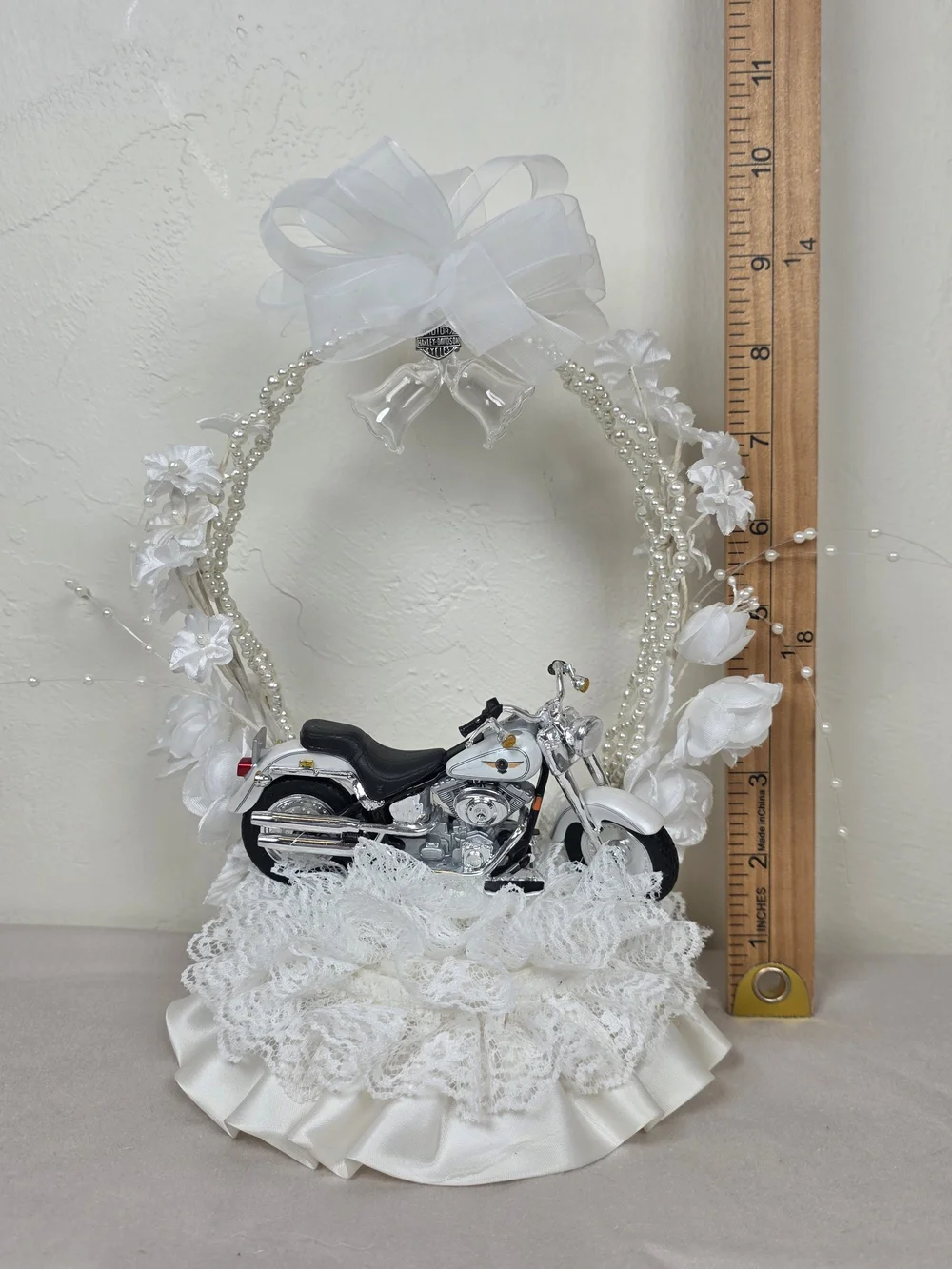 Vintage Harley Davidson Wedding Cake Topper Motorcycle Centerpiece